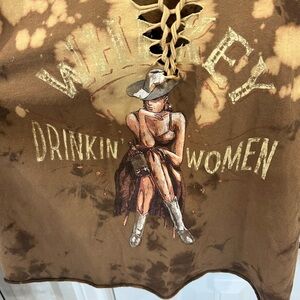 Whiskey Drikin Women Brown Tank Top